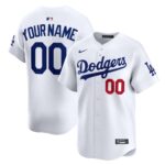 Los Angeles Dodgers Home Limited Custom Jersey - White, Limited Replica Fan Edition