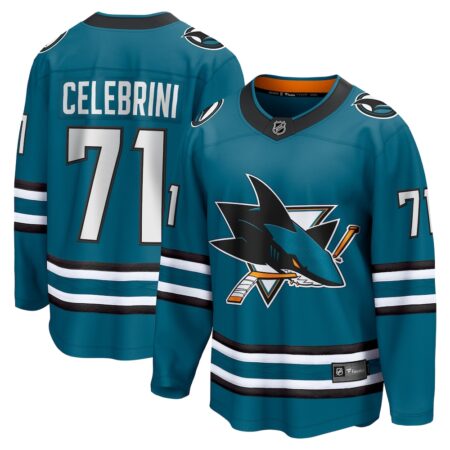 Macklin Celebrini San Jose Sharks Home Breakaway Jersey – Teal, Limited Replica Fan Edition