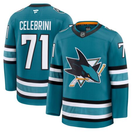Macklin Celebrini San Jose Sharks Home Premium Jersey – Teal, Limited Replica Fan Edition
