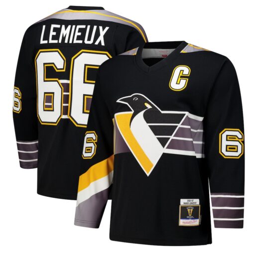 Mario Lemieux Pittsburgh Penguins 1996 Power Play Jersey – Black, Limited Replica Fan Edition