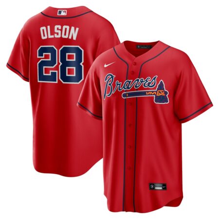 Matt Olson Atlanta Braves Alternate 2 Replica Jersey – Red, Limited Replica Fan Edition