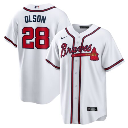 Matt Olson Atlanta Braves Home Replica Player Jersey – White, Limited Replica Fan Edition