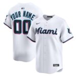Miami Marlins Home Limited Custom Jersey - White, Limited Replica Fan Edition