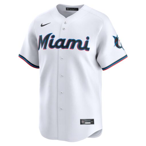 Miami Marlins Home Limited Custom Jersey – White, Limited Replica Fan Edition