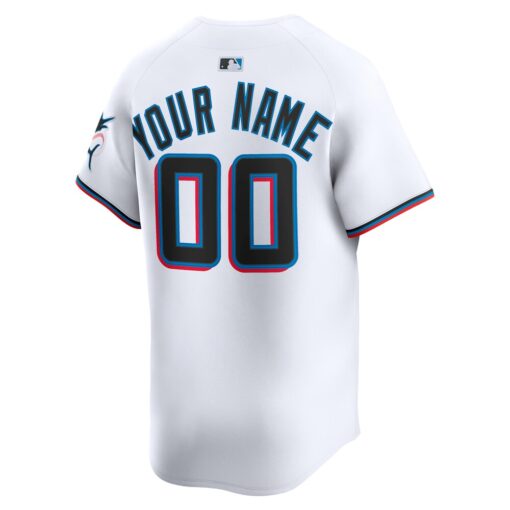 Miami Marlins Home Limited Custom Jersey – White, Limited Replica Fan Edition