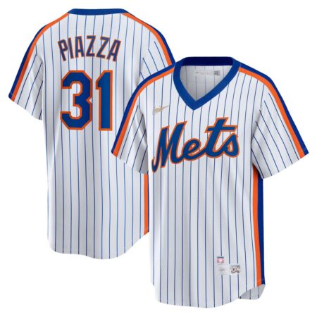 Mike Piazza New York Mets Home Cooperstown Collection Player Jersey – White, Limited Replica Fan Edition