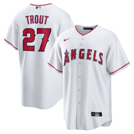 Mike Trout Los Angeles Angels Home Replica Player Name Jersey – White, Limited Replica Fan Edition