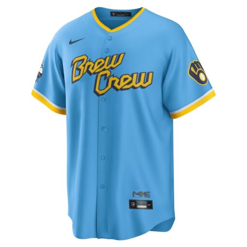 Milwaukee Brewers City Connect Replica Team Jersey – Powder Blue, Limited Replica Fan Edition