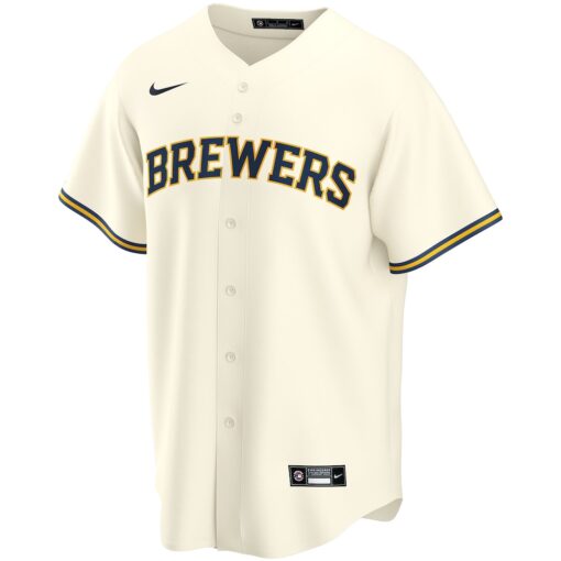 Milwaukee Brewers Home Replica Custom Jersey – Cream, Limited Replica Fan Edition