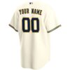 Milwaukee Brewers Home Replica Custom Jersey - Cream, Limited Replica Fan Edition