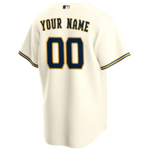 Milwaukee Brewers Home Replica Custom Jersey – Cream, Limited Replica Fan Edition