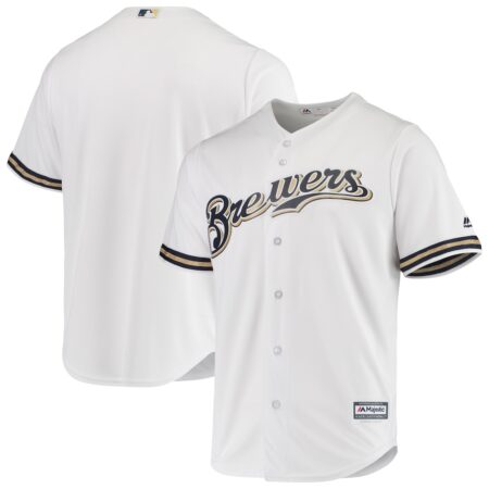 Milwaukee Brewers Majestic Team Official Jersey – White, Limited Replica Fan Edition
