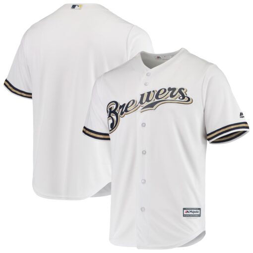 Milwaukee Brewers Majestic Team Official Jersey – White, Limited Replica Fan Edition