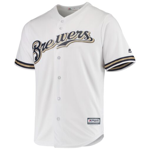 Milwaukee Brewers Majestic Team Official Jersey – White, Limited Replica Fan Edition