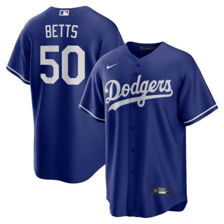 Mookie Betts Los Angeles Dodgers Alternate 2 Replica Jersey – Royal, Limited Replica Fan Edition