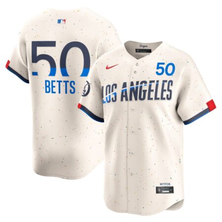 Mookie Betts Los Angeles Dodgers City Connect Limited Player Jersey – Cream, Limited Replica Fan Edition