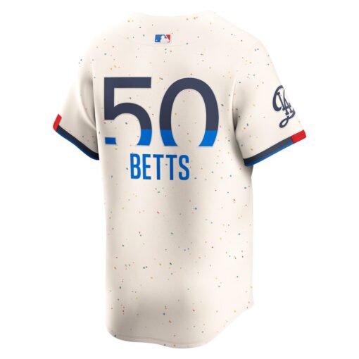 Mookie Betts Los Angeles Dodgers City Connect Limited Player Jersey – Cream, Limited Replica Fan Edition