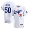 Mookie Betts Los Angeles Dodgers Home Limited Player Jersey - White, Limited Replica Fan Edition