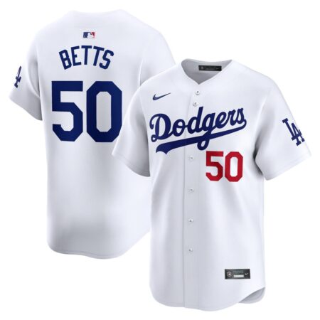 Mookie Betts Los Angeles Dodgers Home Limited Player Jersey – White, Limited Replica Fan Edition