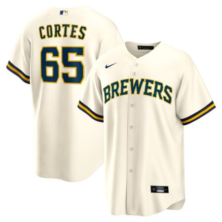 Nestor Cortes Milwaukee Brewers Home Replica Jersey – Cream, Limited Replica Fan Edition