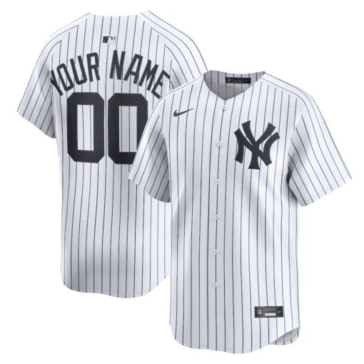 New York Yankees Home Limited Custom Jersey – White, Limited Replica Fan Edition