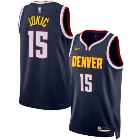 Nikola Jokic Denver Nuggets Unisex Swingman Jersey Icon Edition Navy, Limited Replica Fan Edition