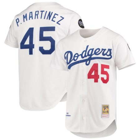 Pedro Martinez Los Angeles Dodgers Mitchell & Ness 1993 Cooperstown Collection Home Authentic Jersey – White, Limited Replica Fan Edition