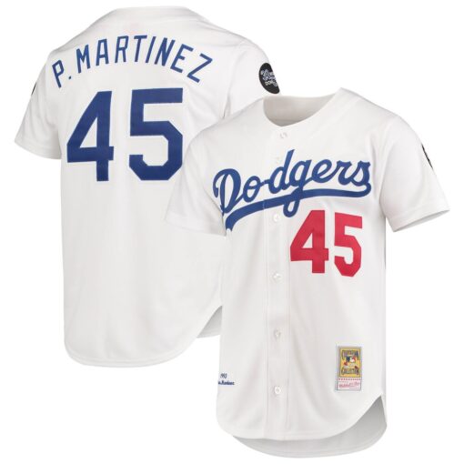 Pedro Martinez Los Angeles Dodgers Mitchell & Ness 1993 Cooperstown Collection Home Authentic Jersey – White, Limited Replica Fan Edition