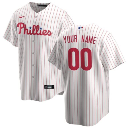 Philadelphia Phillies Home Replica Custom Jersey – White, Limited Replica Fan Edition