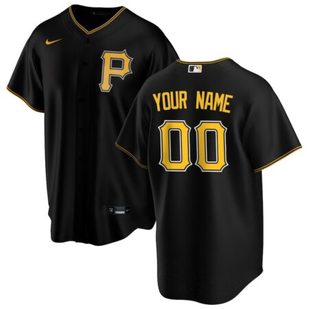 Pittsburgh Pirates Alternate Replica Custom Jersey – Black, Limited Replica Fan Edition