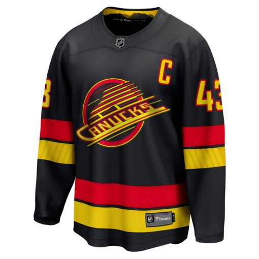 Quinn Hughes Vancouver Canucks Alternate Breakaway Jersey – Black, Limited Replica Fan Edition