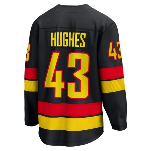 Quinn Hughes Vancouver Canucks Alternate Breakaway Jersey – Black, Limited Replica Fan Edition