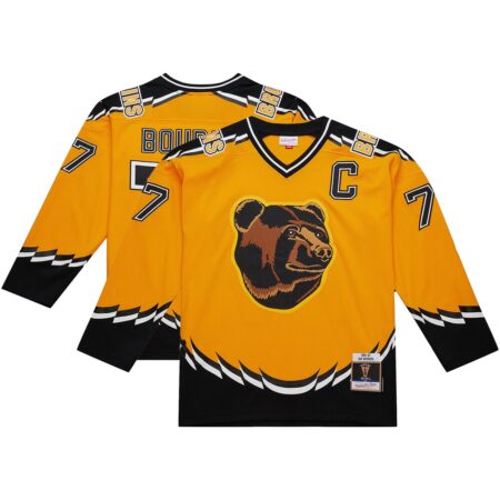 Ray Bourque Boston Bruins Mitchell Ness Big & Tall 1996-97 Blue Line 2.0 Jersey – Gold, Limited Replica Fan Edition