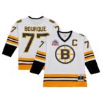 Ray Bourque Boston Bruins Mitchell Ness Captain Patch 1989 Blue Line Player Jersey - White, Limited Replica Fan Edition