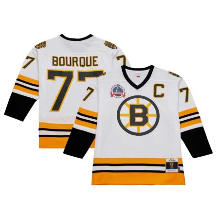 Ray Bourque Boston Bruins Mitchell Ness Captain Patch 1989 Blue Line Player Jersey – White, Limited Replica Fan Edition