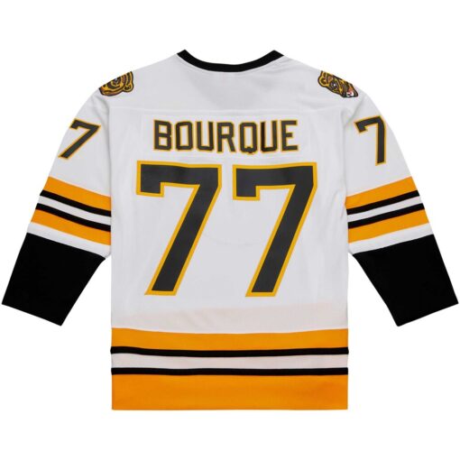 Ray Bourque Boston Bruins Mitchell Ness Captain Patch 1989 Blue Line Player Jersey – White, Limited Replica Fan Edition