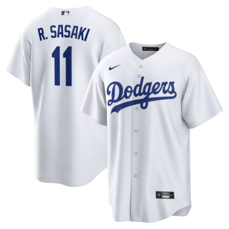 Rōki Sasaki Los Angeles Dodgers Home Replica Jersey – White, Limited Replica Fan Edition