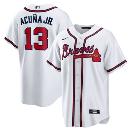 Ronald Acuna Jr. Atlanta Braves Home Replica Player Name Jersey – White, Limited Replica Fan Edition