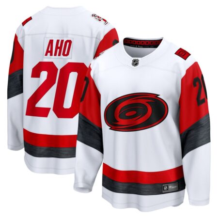 Sebastian Aho Carolina Hurricanes Away Breakaway Jersey – White, Limited Replica Fan Edition