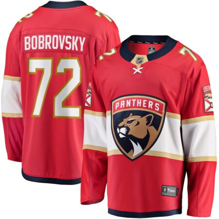 Sergei Bobrovsky Florida Panthers Breakaway Player Jersey – Red, Limited Replica Fan Edition