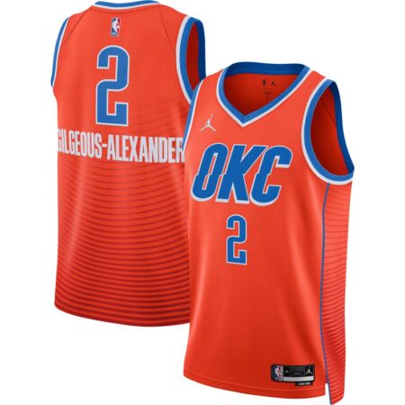 Shai Gilgeous Alexander Oklahoma City Thunder Jordan Unisex Swingman Jersey Statement Edition Orange, Limited Replica Fan Edition