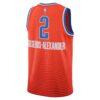 Shai Gilgeous Alexander Oklahoma City Thunder Jordan Unisex Swingman Jersey Statement Edition Orange, Limited Replica Fan Edition