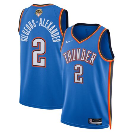 Shai Gilgeous Alexander Oklahoma City Thunder Unisex 2025 NBA Finals Swingman Jersey Icon Edition Blue, Limited Replica Fan Edition