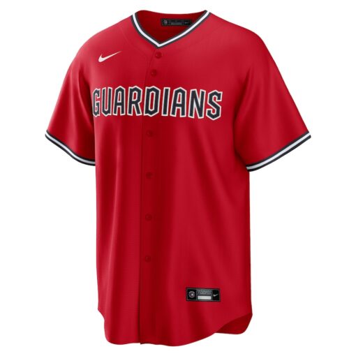 Shane Bieber Cleveland Guardians Alternate 2 Replica Jersey – Red, Limited Replica Fan Edition