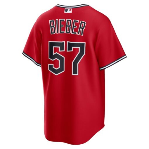 Shane Bieber Cleveland Guardians Alternate 2 Replica Jersey – Red, Limited Replica Fan Edition