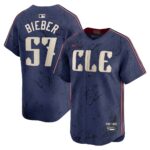 Shane Bieber Cleveland Guardians City Connect Limited Player Jersey - Navy, Limited Replica Fan Edition