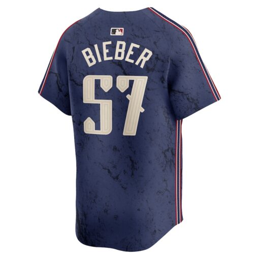 Shane Bieber Cleveland Guardians City Connect Limited Player Jersey – Navy, Limited Replica Fan Edition