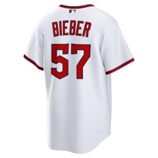 Shane Bieber Cleveland Guardians Home Replica Jersey – White, Limited Replica Fan Edition