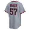 Shane Bieber Cleveland Guardians Road Replica Jersey - Gray, Limited Replica Fan Edition