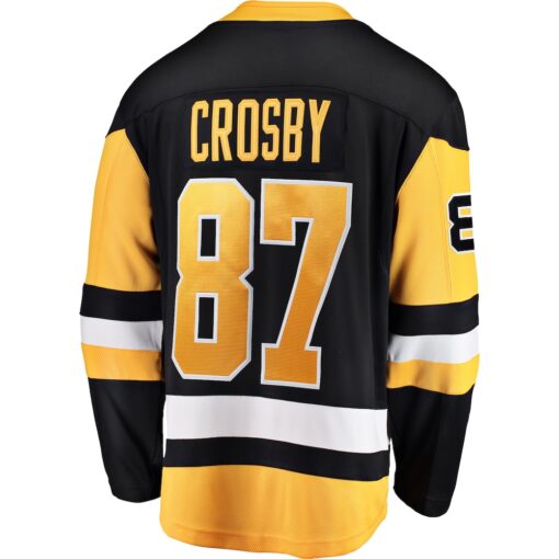 Sidney Crosby Pittsburgh Penguins Captain Patch Home Breakaway Jersey – Black, Limited Replica Fan Edition